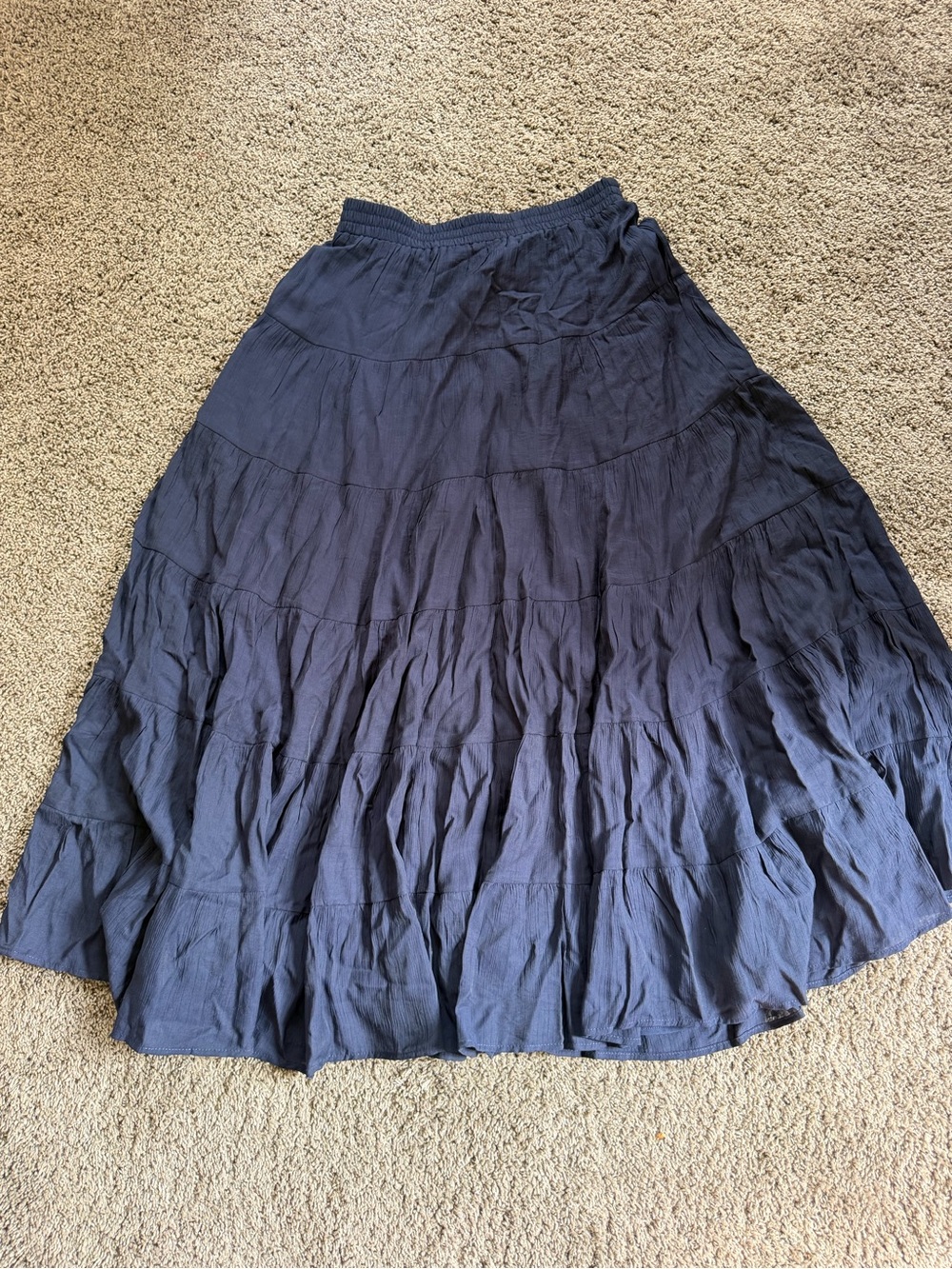 Women's Tiered Maxi Skirt - Navy Blue